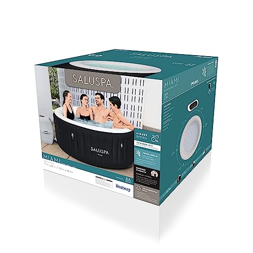 Bestway Miami SaluSpa 2 to 4 Person Inflatable Round Outdoor Hot Tub Spa with 140 Soothing AirJets