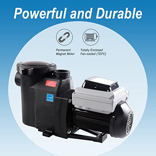 BLUE WORKS Variable Speed Pool Pump Inground, Inground Pool Pump 2HP