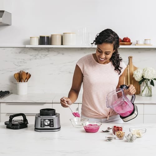 Ninja Foodi 3-in-1 Power Nutri Mixer, 2,1L Krug, 1200W, Smoothies & Aufstriche, Silber