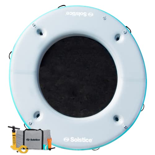 Solstice 8' Circular Mesh Inflatable Floating Dock Platform for Beach, Lake