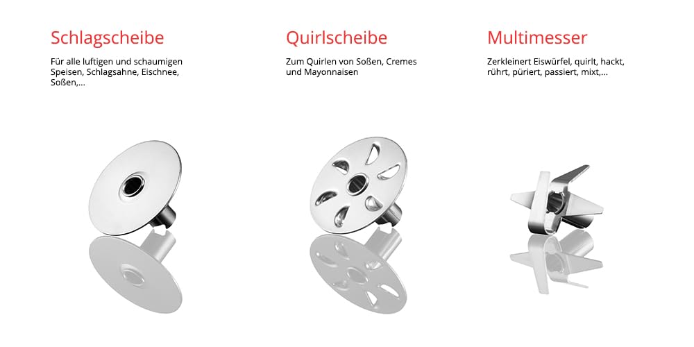 ESGE Zauberstab P 200 Profi, Stabmixer weiß inkl. Zubehör, bis zu 17.000 U/min, 90860, weiß/grau