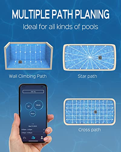 WYBOT Ultimate Cordless Robotic Pool Cleaner with App Setting, Lasts 180Mins