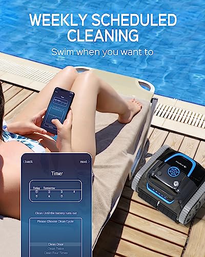 WYBOT Cordless Wall Climbing Robotic Pool Cleaner with Intelligent Path Cleaning