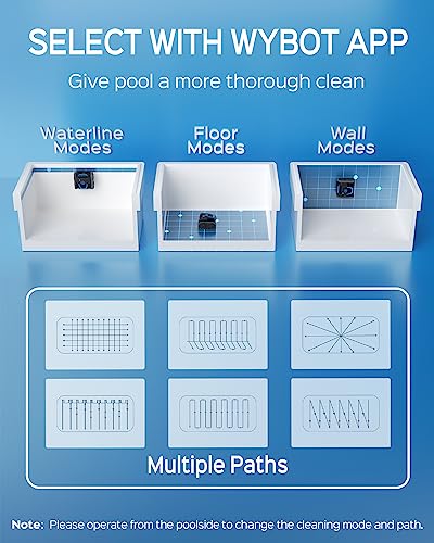 WYBOT Cordless Wall Climbing Robotic Pool Cleaner with Intelligent Path Cleaning