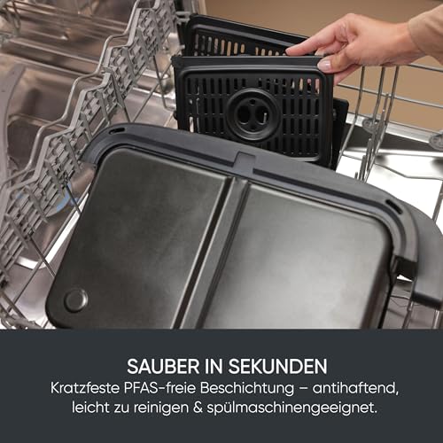 Severin Max Zone Flex Heißluftfritteuse, 9L, 2 Garzonen, 10 Programme, Dörrfunktion, 2600W