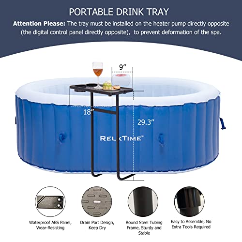 RELXTIME Inflatable Portable Hot Tub 2 Person Outdoor Air Jet Spa Oval Blow Up Hottubs with 100 Bubble jets