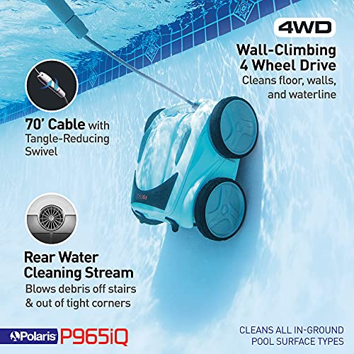 Polaris P965iQ Sport Robotic Pool Cleaner, Automatic Vacuum for InGround Pools up to 60ft