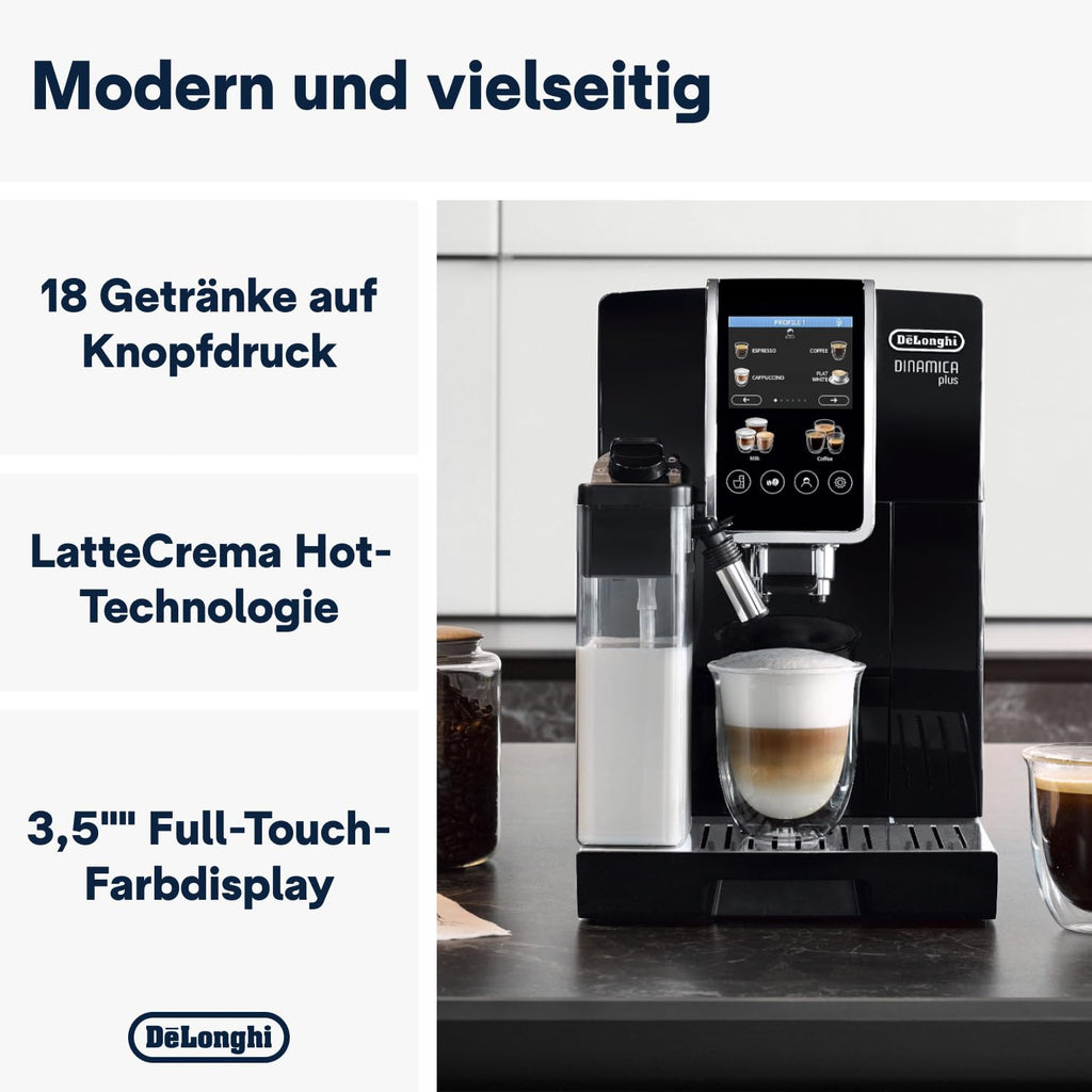 De'Longhi Dinamica Plus Kaffeevollautomat mit LatteCrema Hot & TFT Display