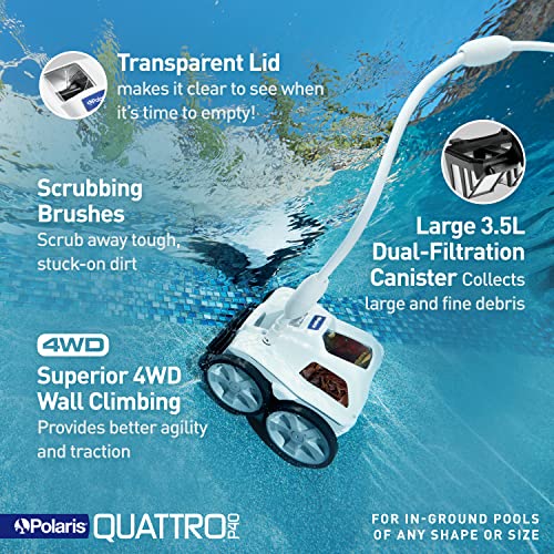 Polaris Quattro P40 Pressure Side Pool Cleaner for All In-Ground Pool Surfaces
