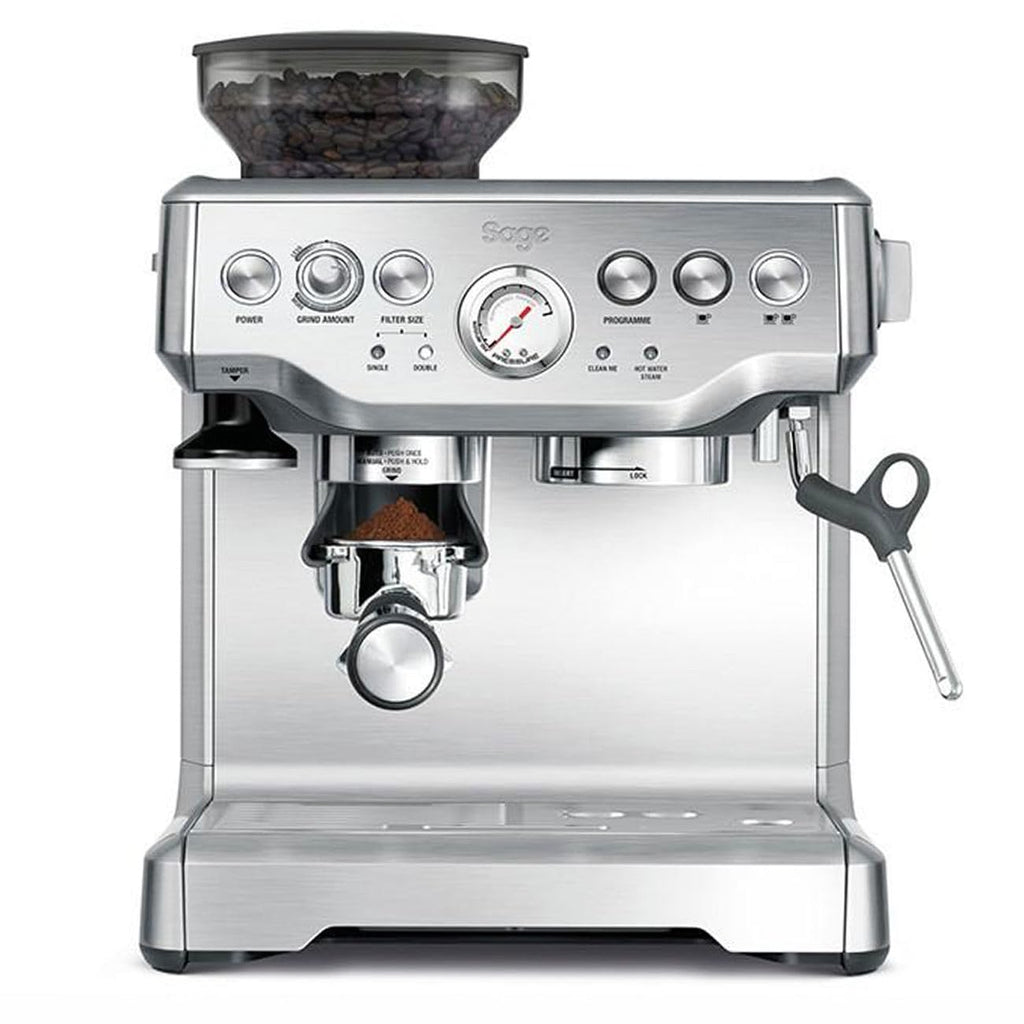 Sage Barista Express Siebträger mit Mahlwerk und Milchschaumdüse, Edelstahl