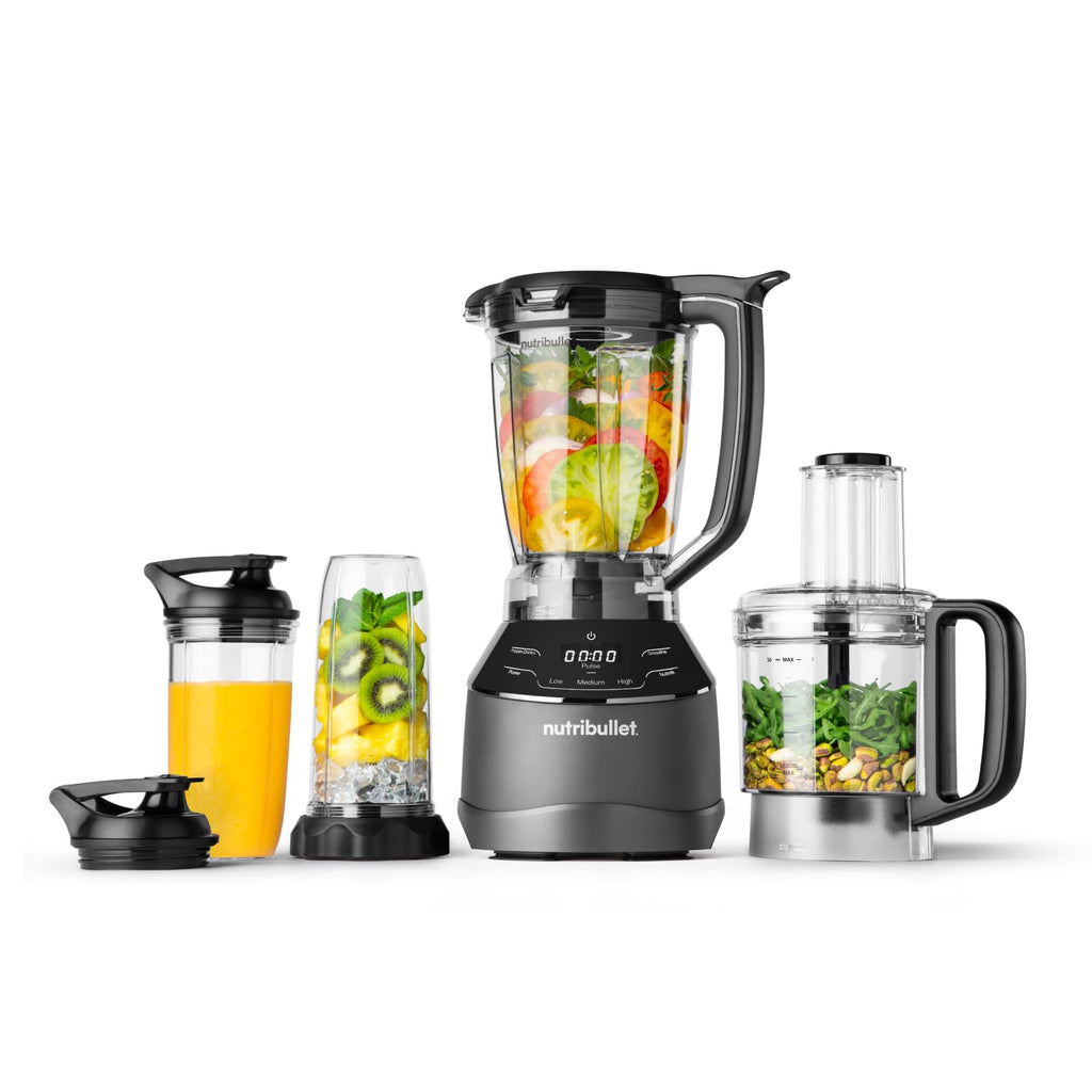 nutribullet Full Size Blender Combo, 1200W, 1,89L Krug + Gläser, Profi-Mixer, Schwarz
