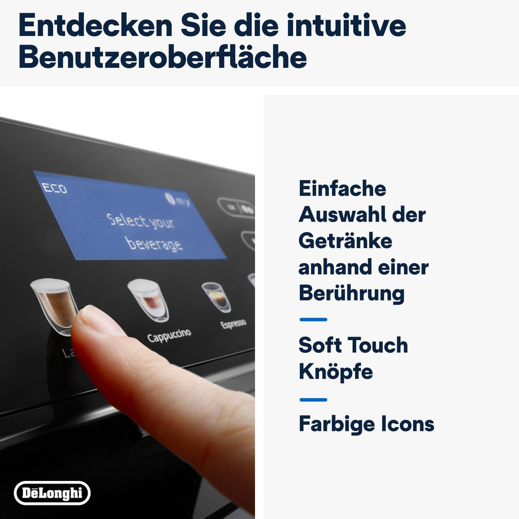 De'Longhi Eletta Evo Kaffeevollautomat mit LatteCrema System & LCD, Schwarz