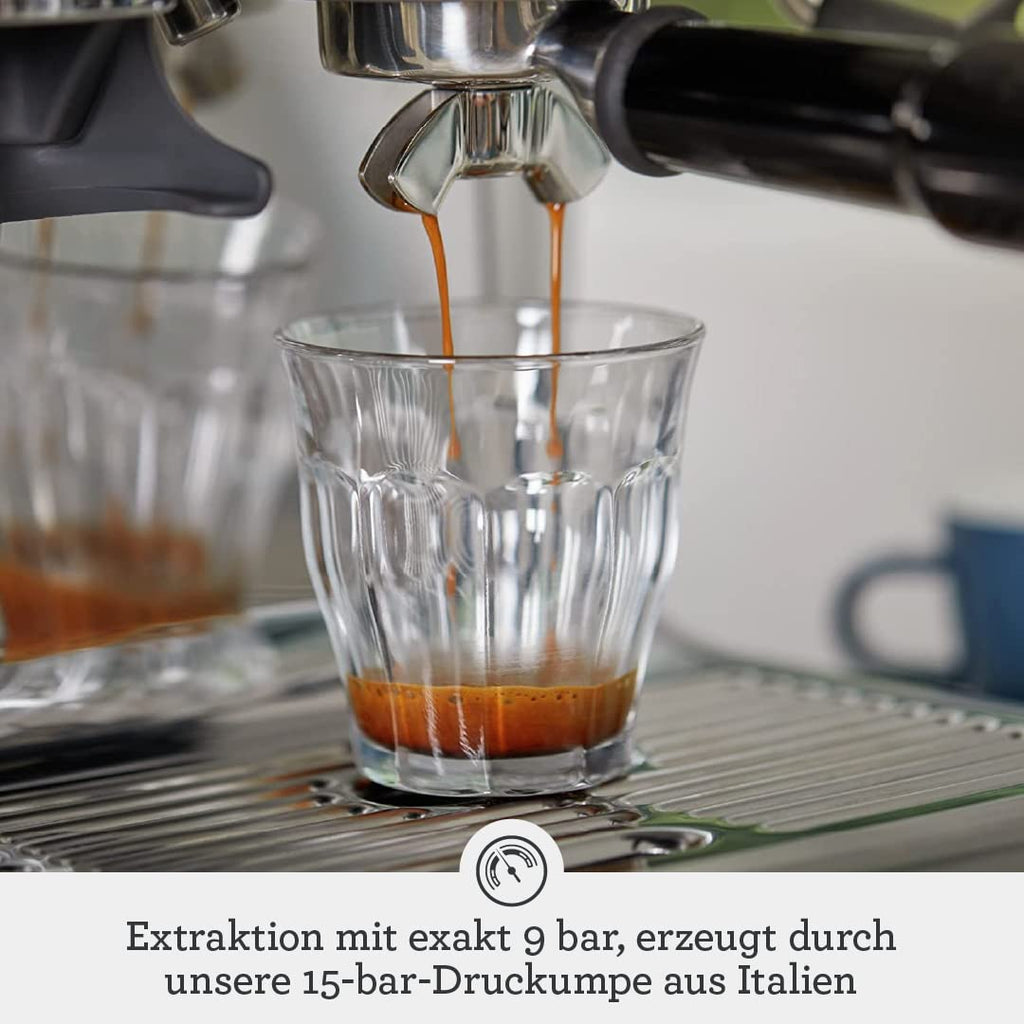 Sage Barista Express Siebträger mit Mahlwerk und Milchschaumdüse, Edelstahl