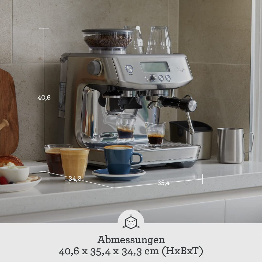 Sage Barista Pro Siebträgermaschine mit Mahlwerk und Schnellaufheizung