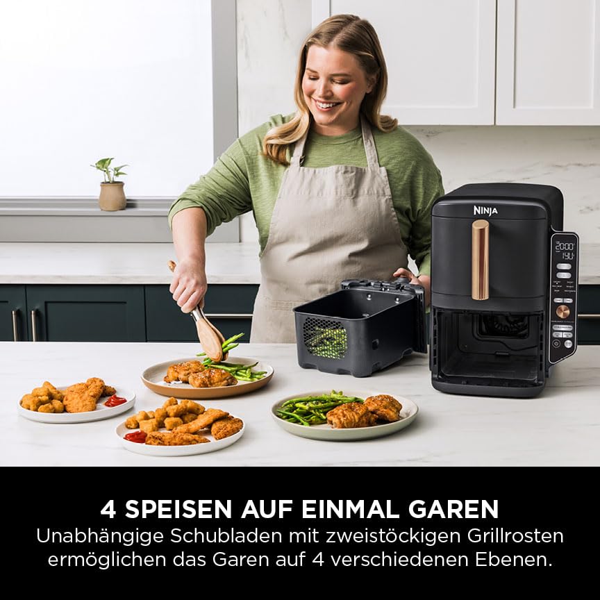 Ninja Double Stack XL Heißluftfritteuse, 9,5L, 2 Schubladen, 6 Funktionen