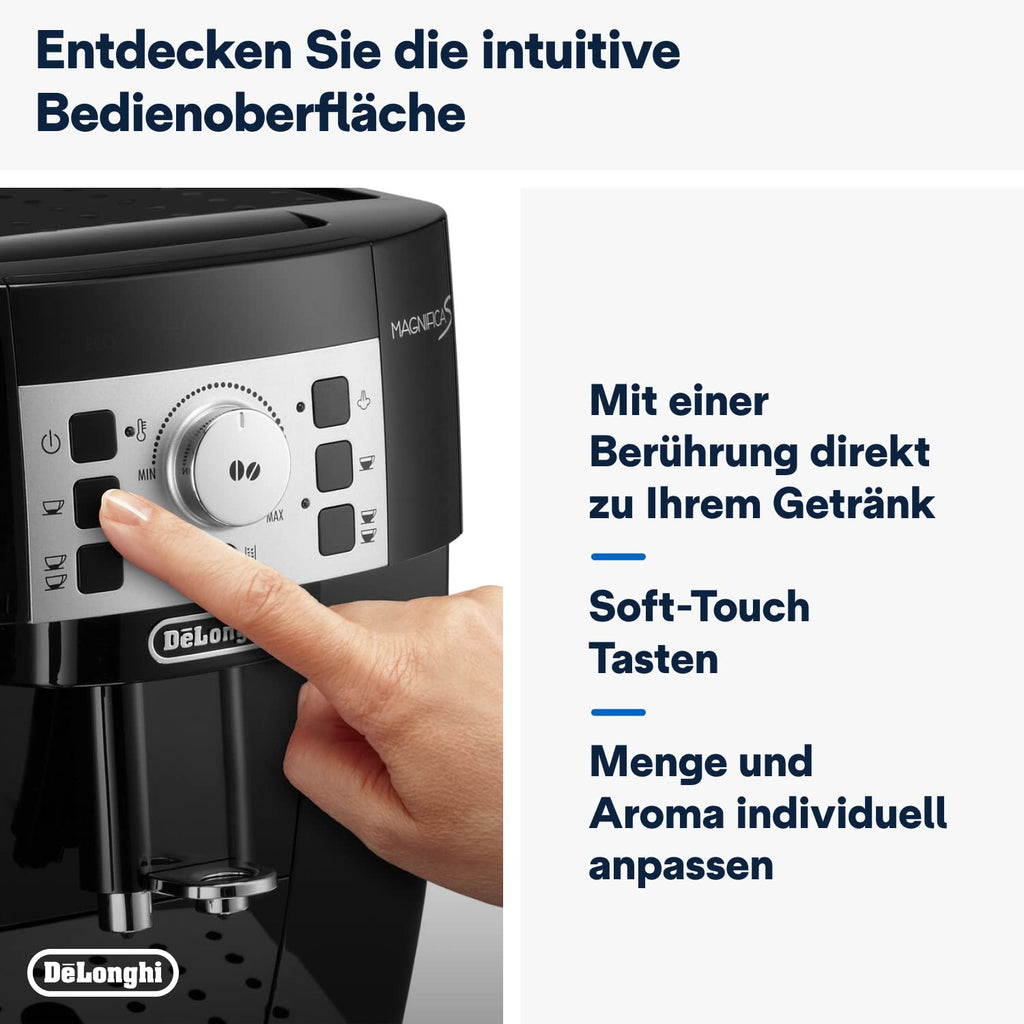 De'Longhi Magnifica S Kaffeevollautomat mit Milchaufschäumer, Schwarz/Silber