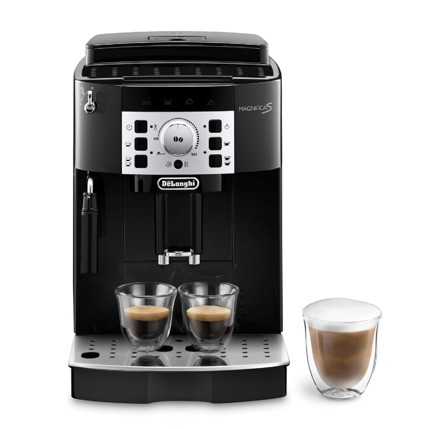 De'Longhi Magnifica S Kaffeevollautomat mit Milchaufschäumer, Schwarz/Silber