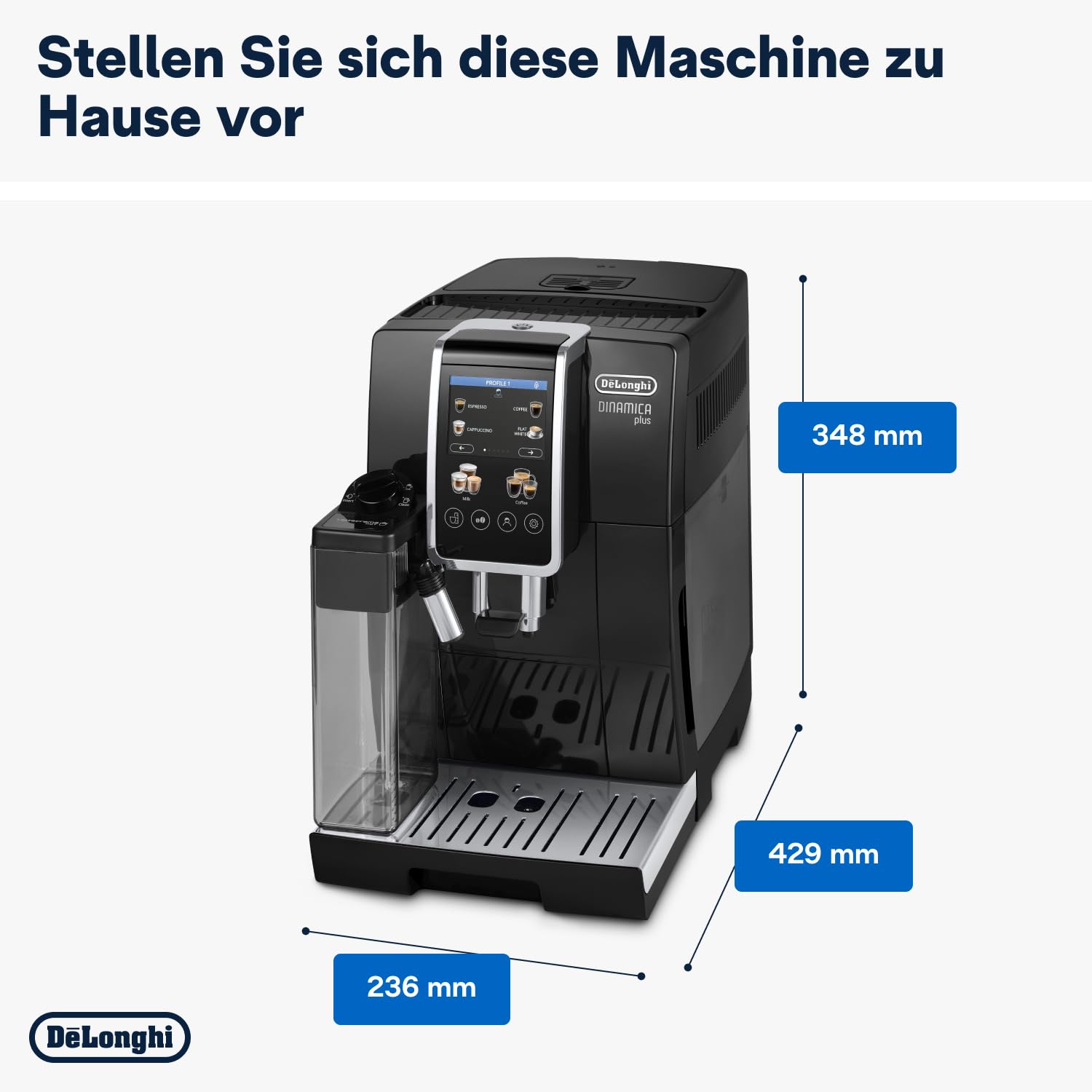 De'Longhi Dinamica Plus Kaffeevollautomat mit LatteCrema Hot & TFT Display