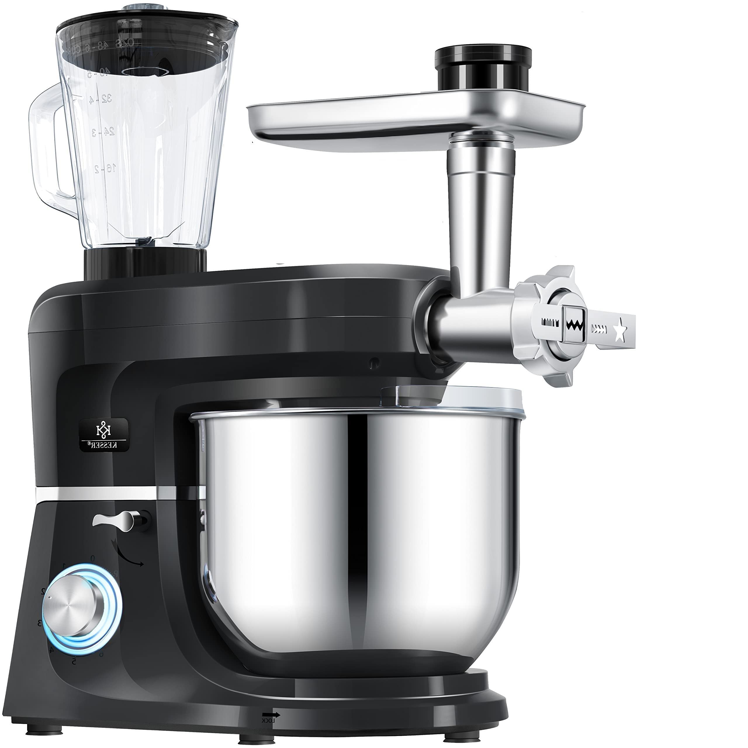 KESSER 3-in-1 Küchenmaschine, 5,5L, mit Fleischwolf & Entsafter, Pastaformen, Zubehör-Set