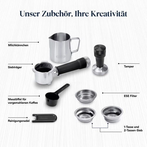 De'Longhi Dedica Duo Siebträger für Espresso & Cold Brew, Milchaufschäumer, Grün