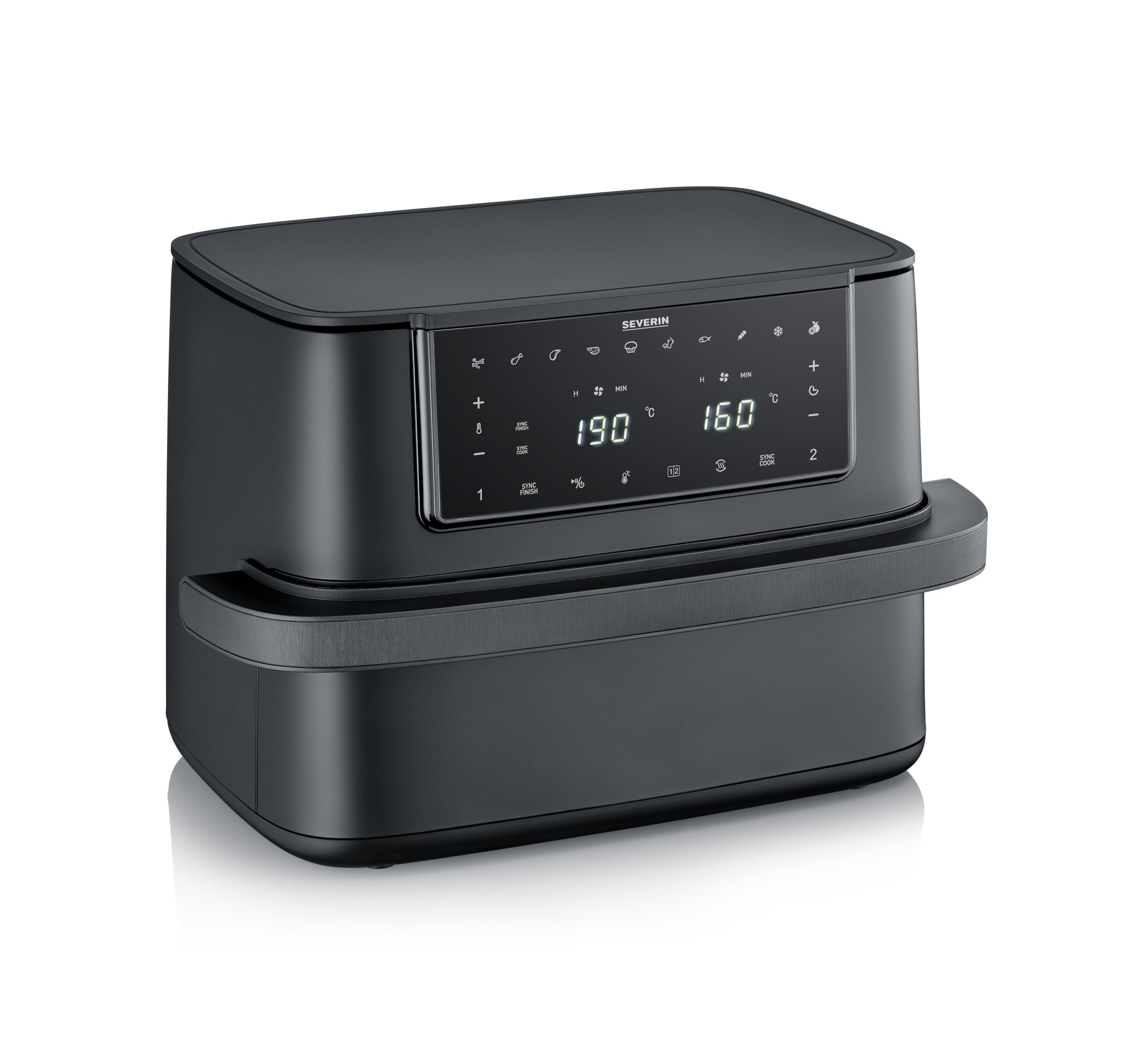 Severin Max Zone Flex Heißluftfritteuse, 9L, 2 Garzonen, 10 Programme, Dörrfunktion, 2600W