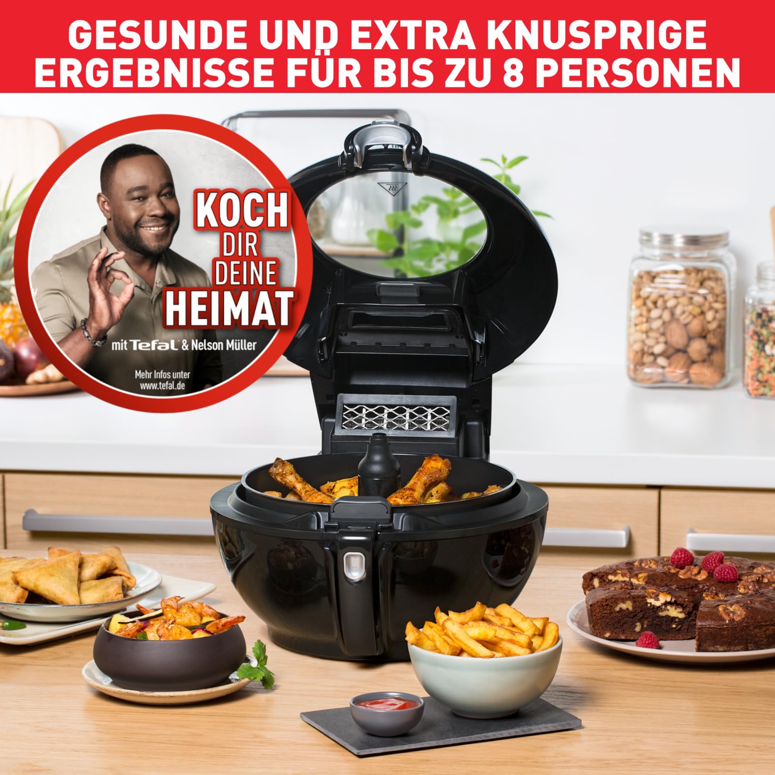 Tefal ActiFry Genius XL 2in1 Heißluftfritteuse mit Rührarm, 1,7kg