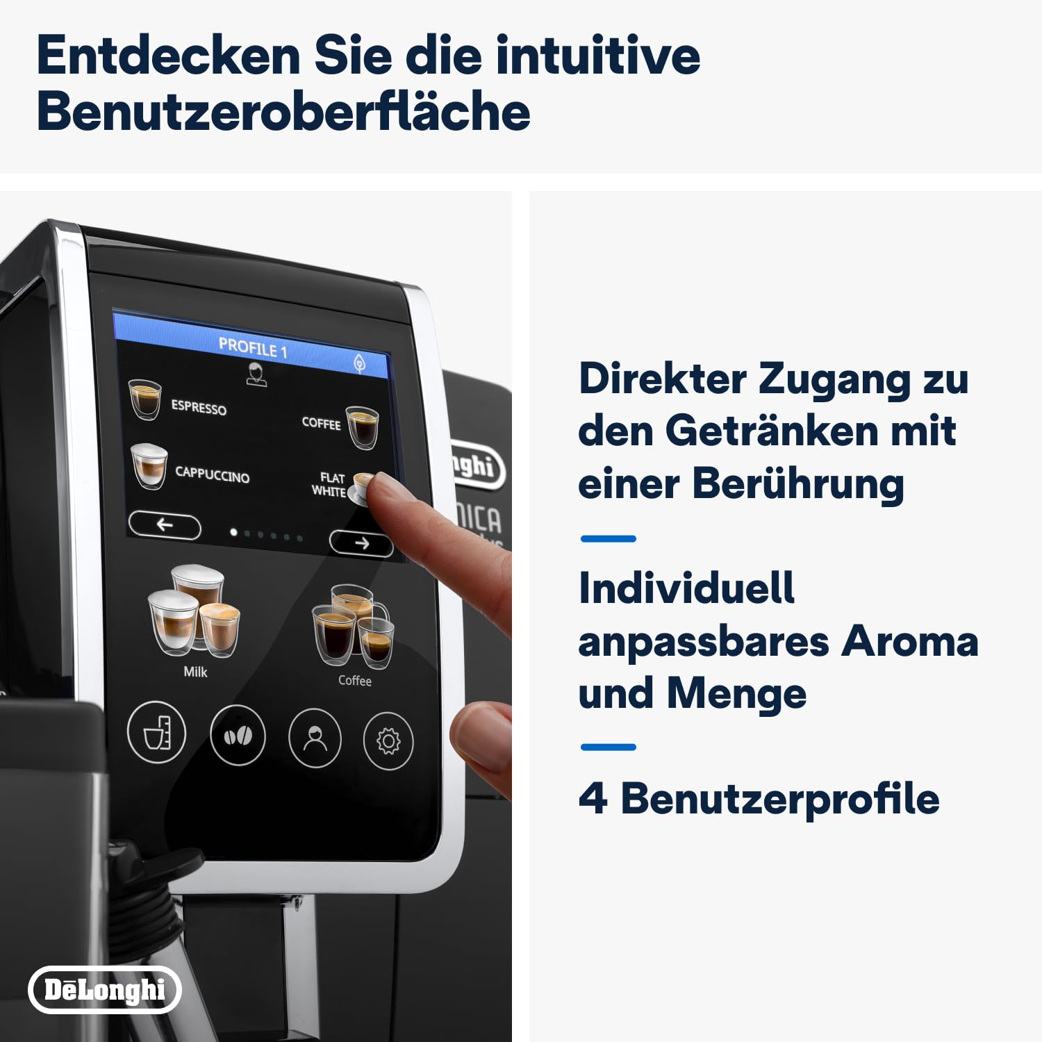 De'Longhi Dinamica Plus Kaffeevollautomat mit LatteCrema Hot & TFT Display