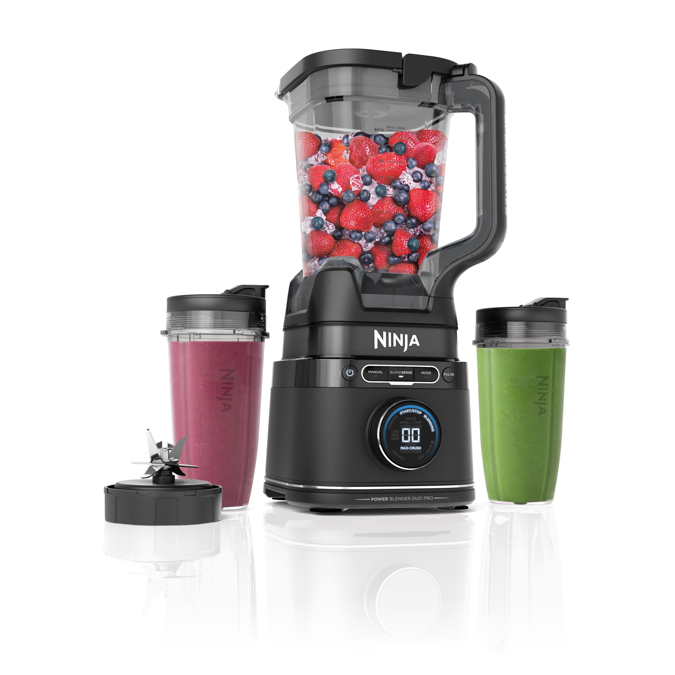 Ninja 2-in-1 Detect Power Mixer Pro, 1200W, mit Krug & Single-Serve Tassen, Schwarz