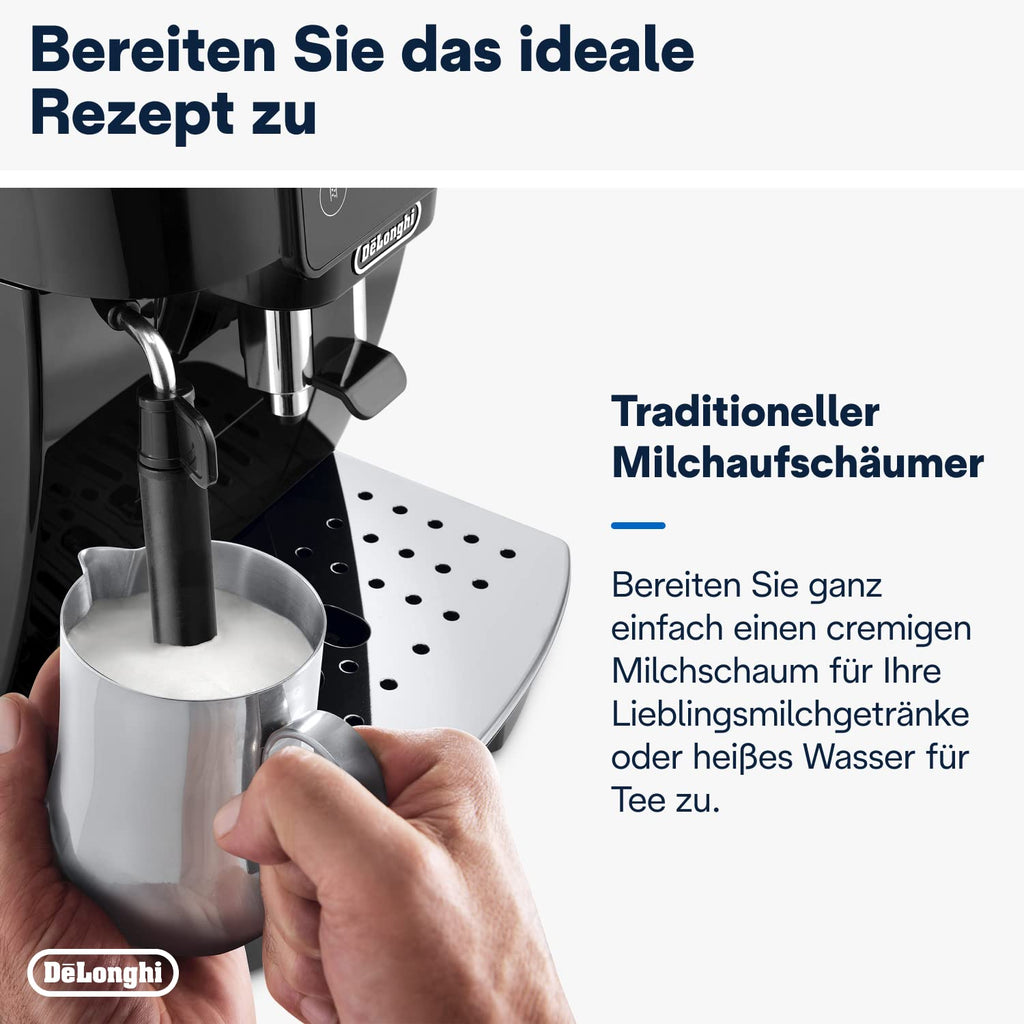 De'Longhi Magnifica Start Kaffeevollautomat mit Milchdüse und Mahlwerk, Schwarz