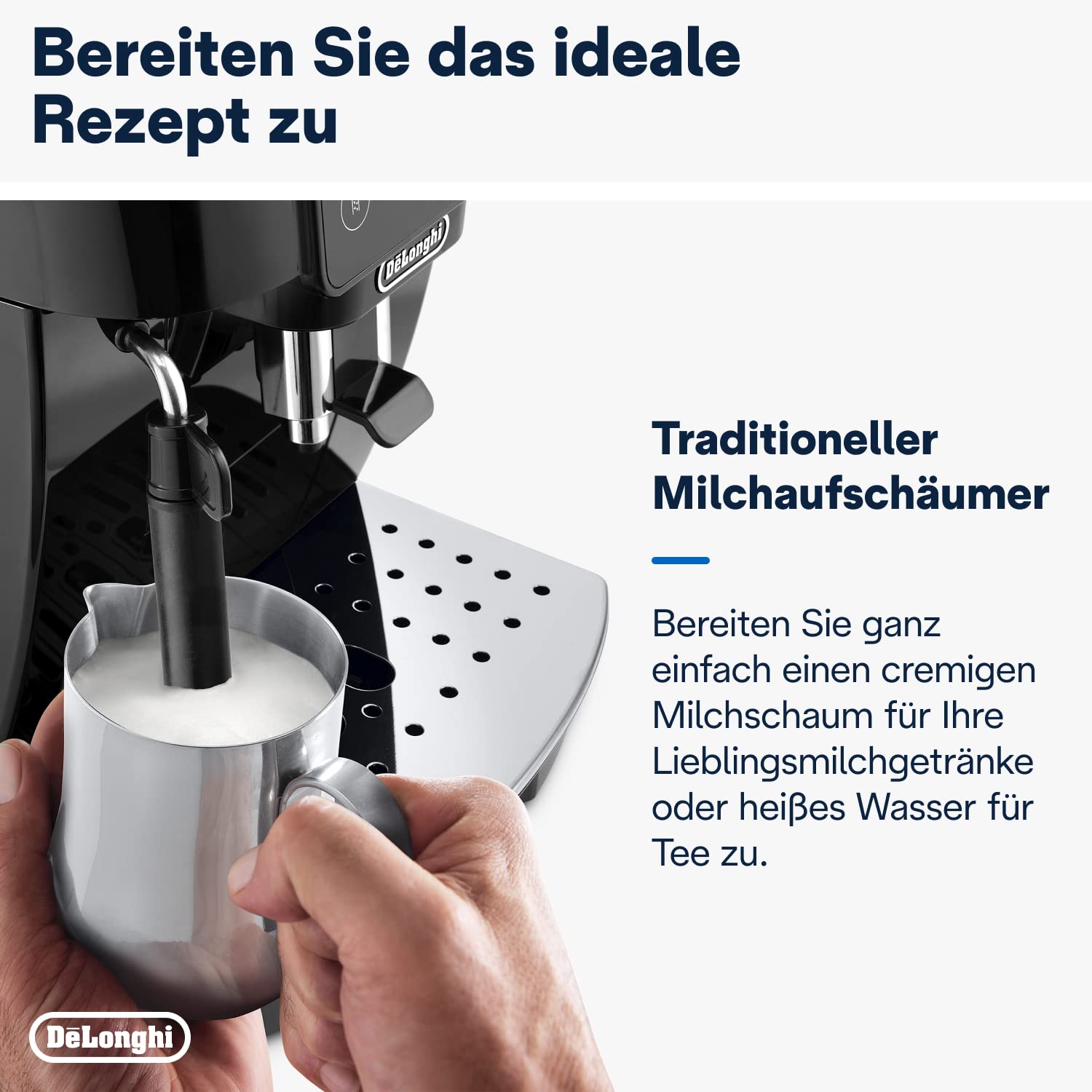 De'Longhi Magnifica Start Kaffeevollautomat mit Milchdüse und Mahlwerk, Schwarz
