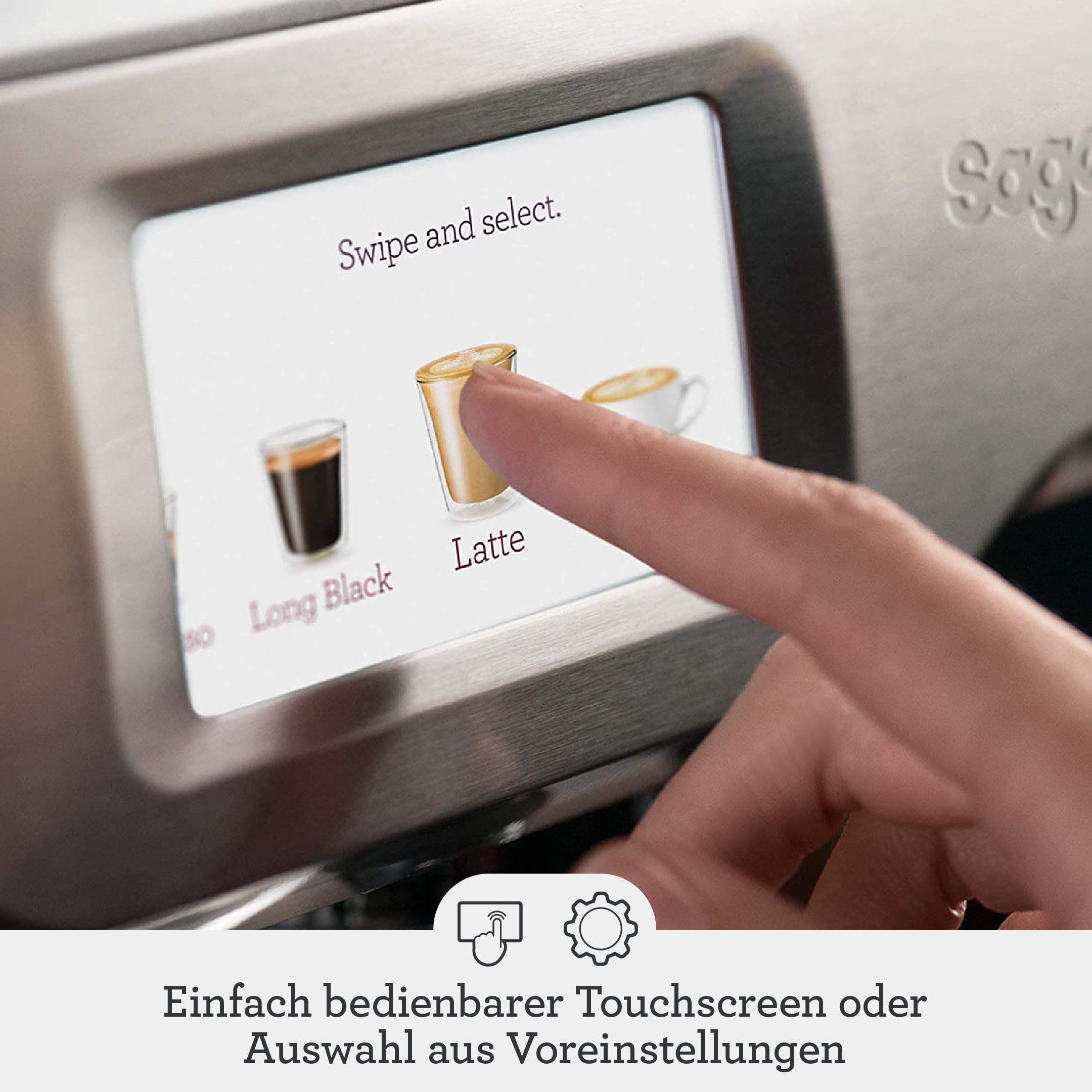 Sage Barista Touch Siebträger mit Touchscreen und Automatischer Milchschaum