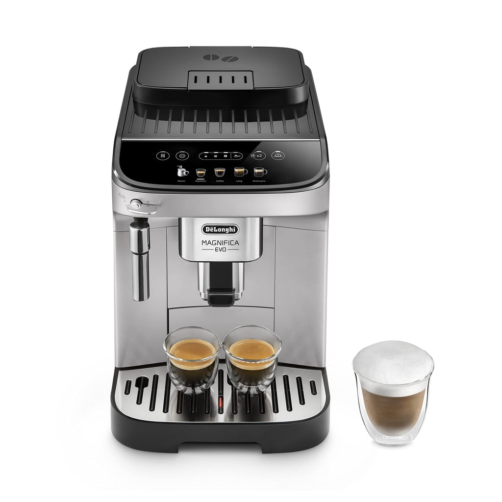 De'Longhi Magnifica Evo Kaffeevollautomat mit 5 Direktwahltasten, Silber/Schwarz