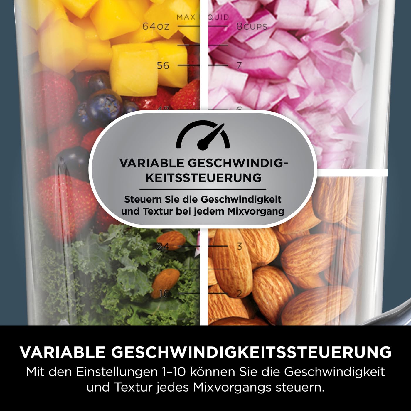 Ninja 2-in-1 Detect Power Mixer Pro, 1200W, mit Krug & Single-Serve Tassen, Schwarz