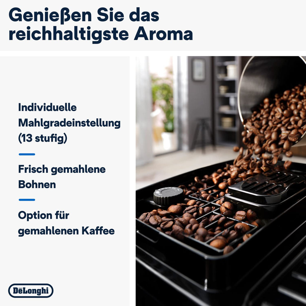 De'Longhi Magnifica Start Kaffeevollautomat mit Milchdüse und Mahlwerk, Schwarz