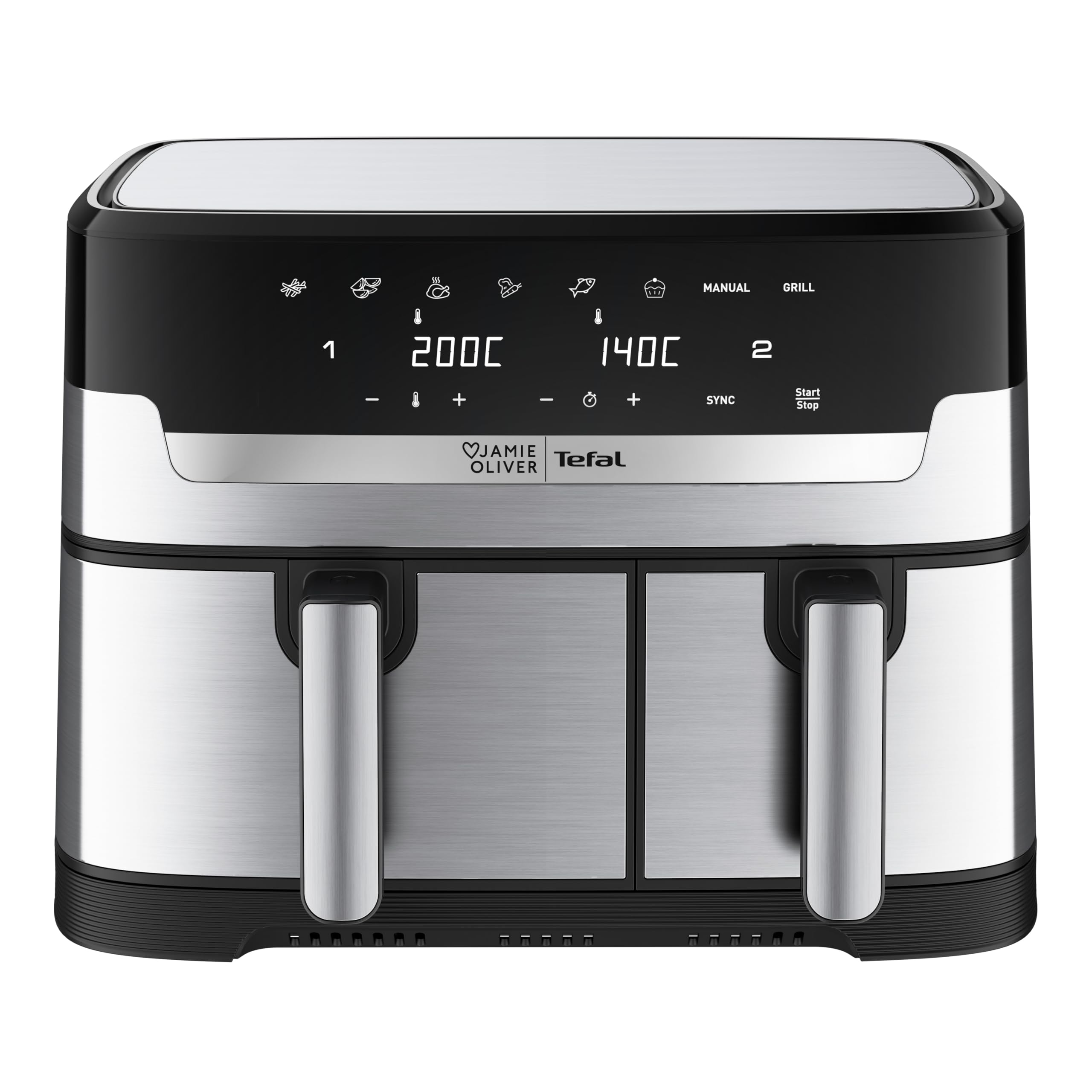 Jamie Oliver by Tefal Dual Drawer Heißluftfritteuse, 8,3L, 2 Zonen