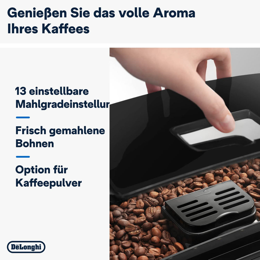 De'Longhi Magnifica S Kaffeevollautomat mit Milchaufschäumer, Schwarz/Silber