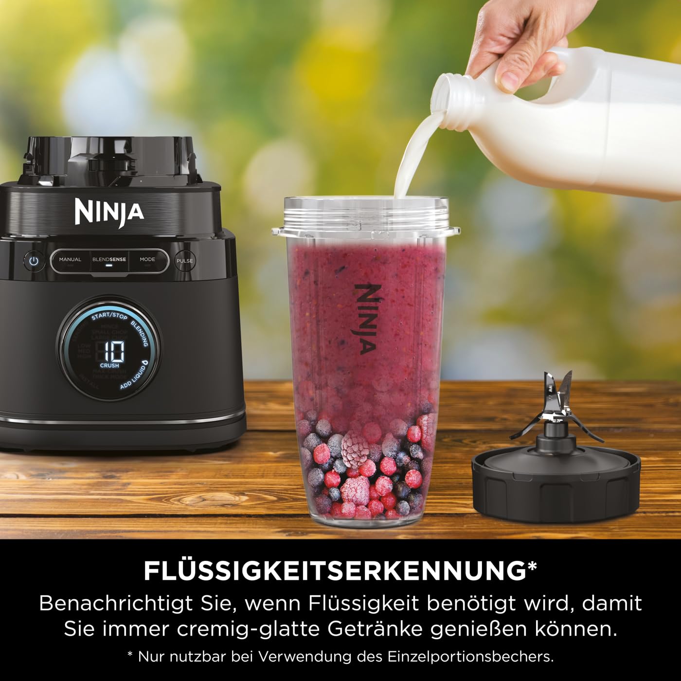 Ninja 2-in-1 Detect Power Mixer Pro, 1200W, mit Krug & Single-Serve Tassen, Schwarz