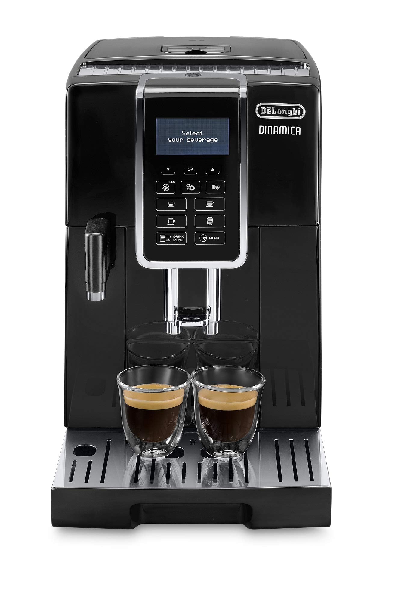 De'Longhi Dinamica Kaffeevollautomat mit LatteCrema System, Digitaldisplay, Schwarz