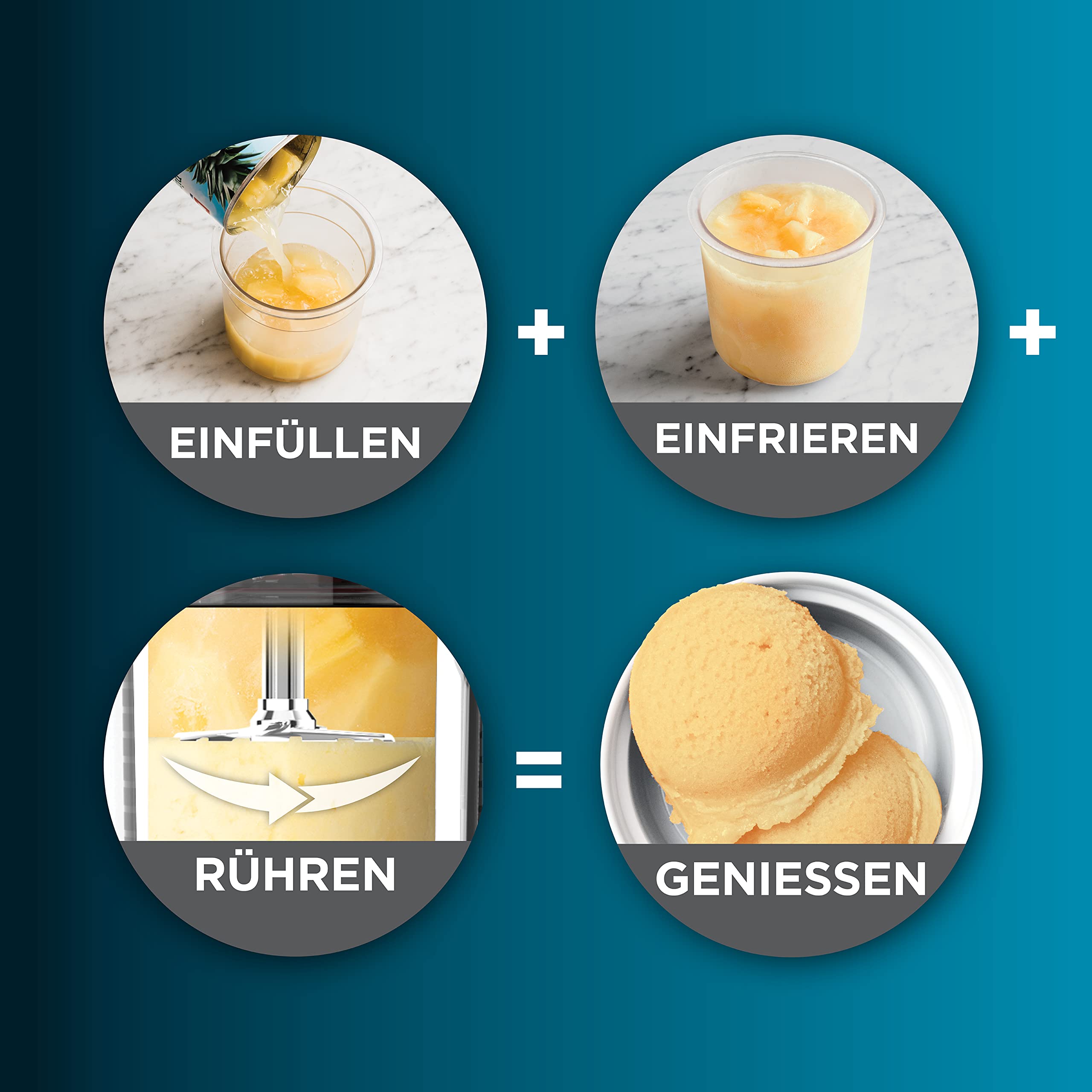 Ninja CREAMi Eismaschine, 7 Programme, für Eis, Gelato, Sorbet, 3 Behälter, 1,4L