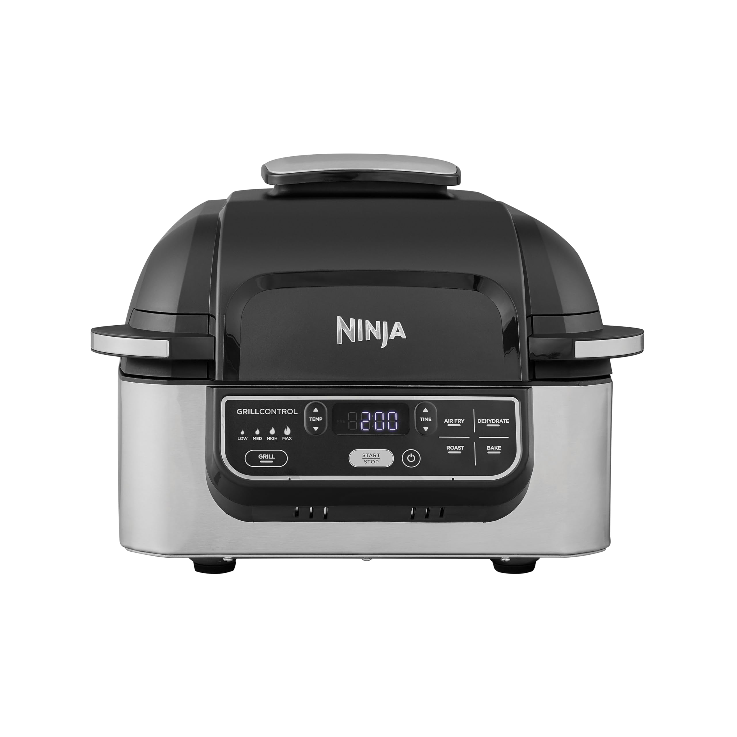 Ninja Foodi Grill & Airfryer, 5,7L Heißluftfritteuse, Air Fryer, spülmaschinenfeste Teile, 5-in-1, Schwarz/Silber AG301EU