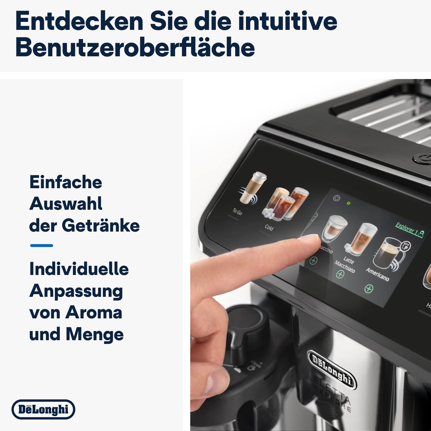 De'Longhi Eletta Explore Kaffeevollautomat mit Cold Brew & LatteCrema, Dunkelgrau