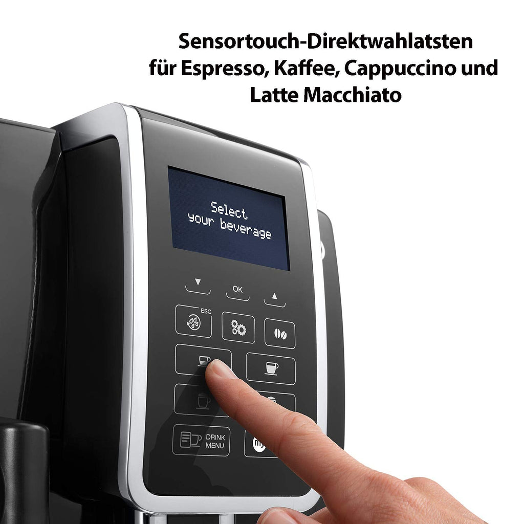 De'Longhi Dinamica Kaffeevollautomat mit LatteCrema System, Digitaldisplay, Schwarz