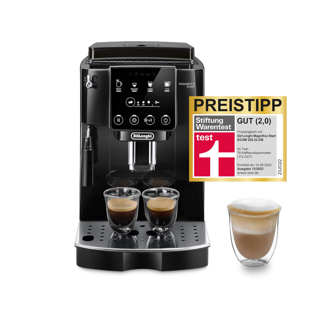 De'Longhi Magnifica Start Kaffeevollautomat mit Milchdüse und Mahlwerk, Schwarz