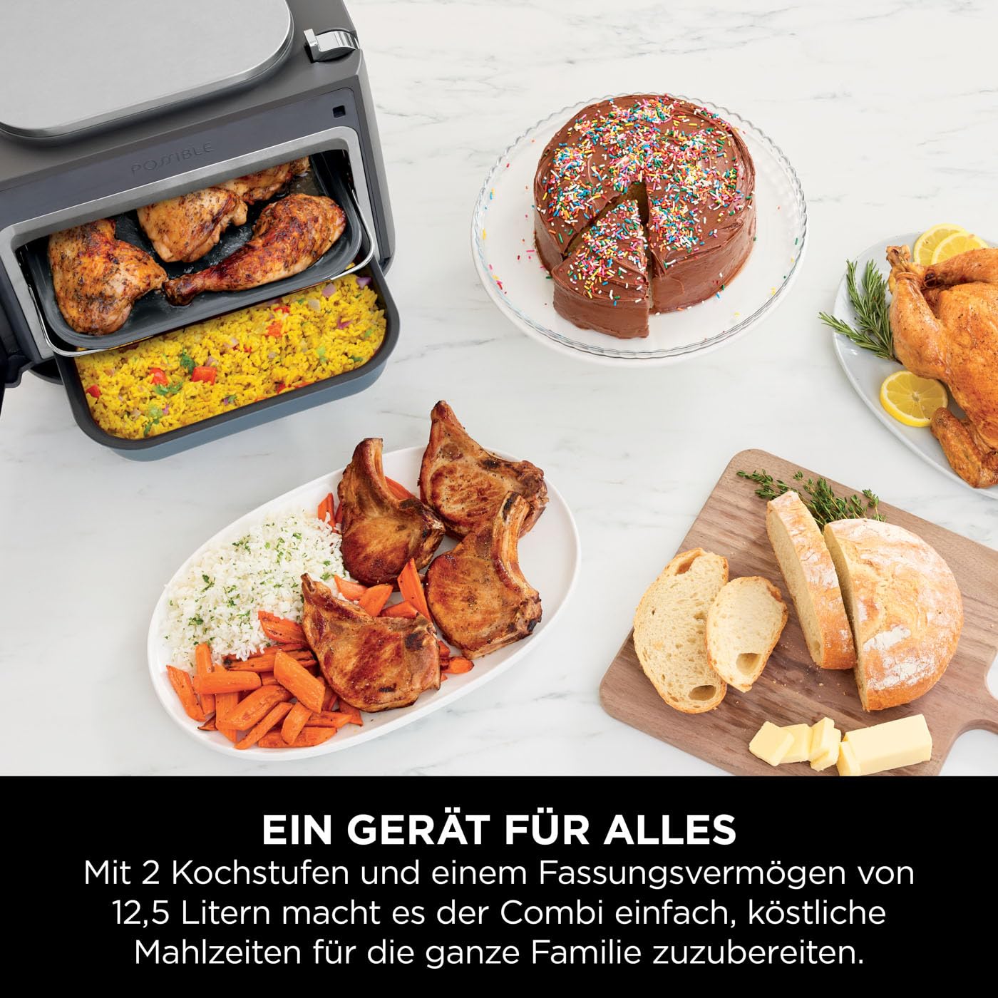 Ninja Combi 12-in-1 Multikocher, Ofen & Heißluftfritteuse, 30L, inkl. Zubehör