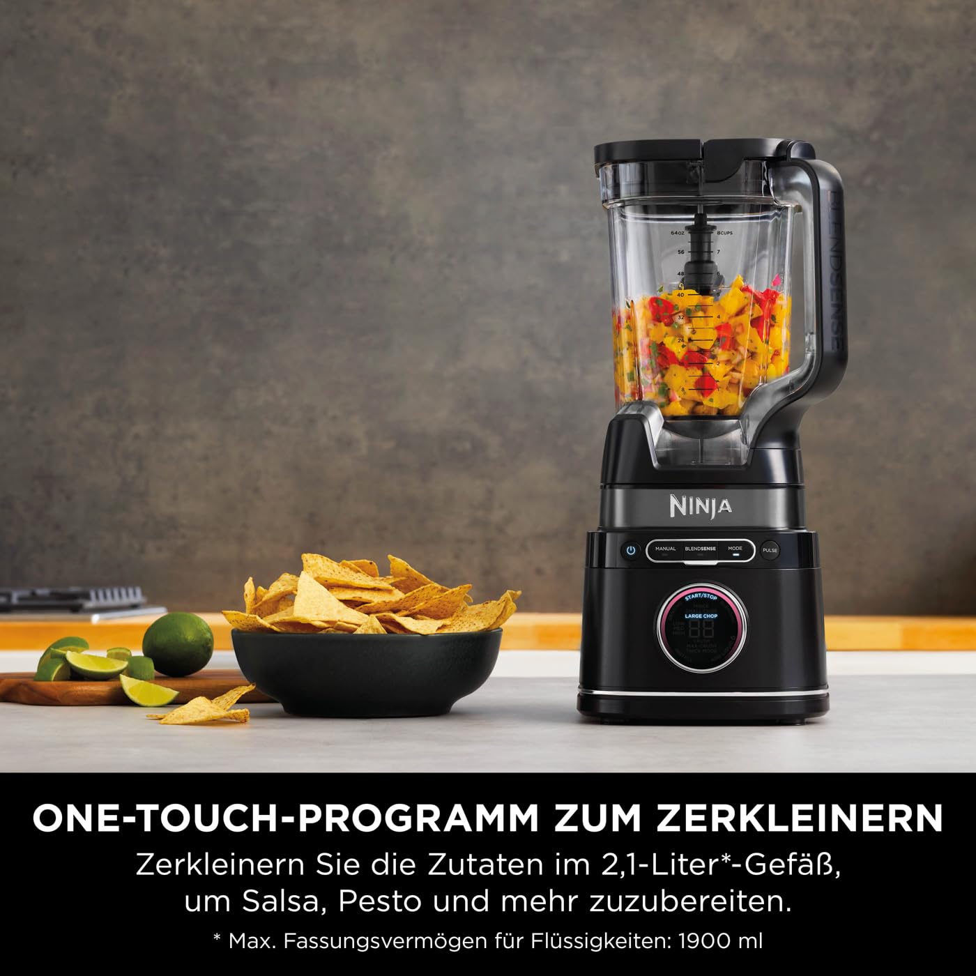 Ninja 2-in-1 Detect Power Mixer Pro, 1200W, mit Krug & Single-Serve Tassen, Schwarz