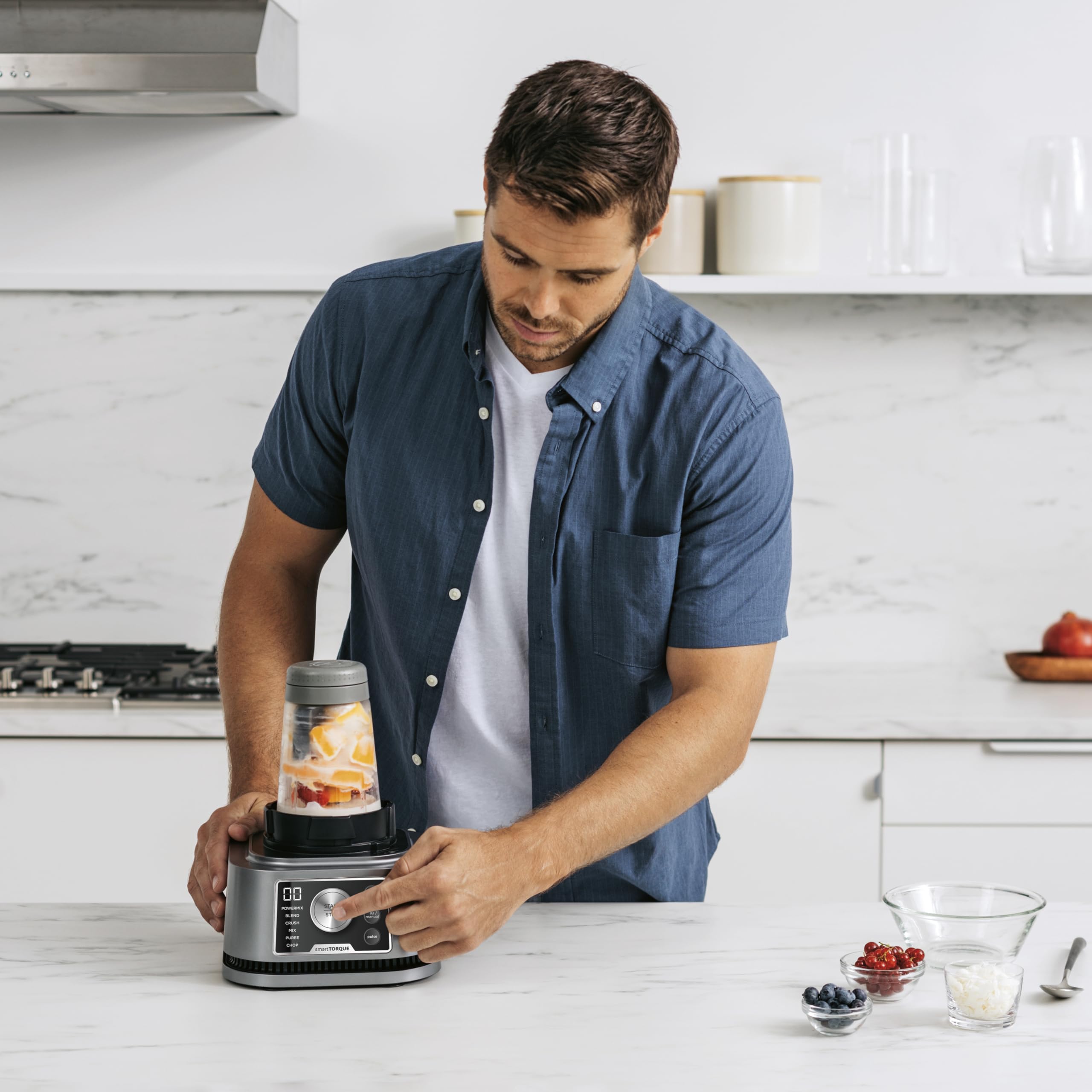 Ninja Foodi 3-in-1 Power Nutri Mixer, 2,1L Krug, 1200W, Smoothies & Aufstriche, Silber