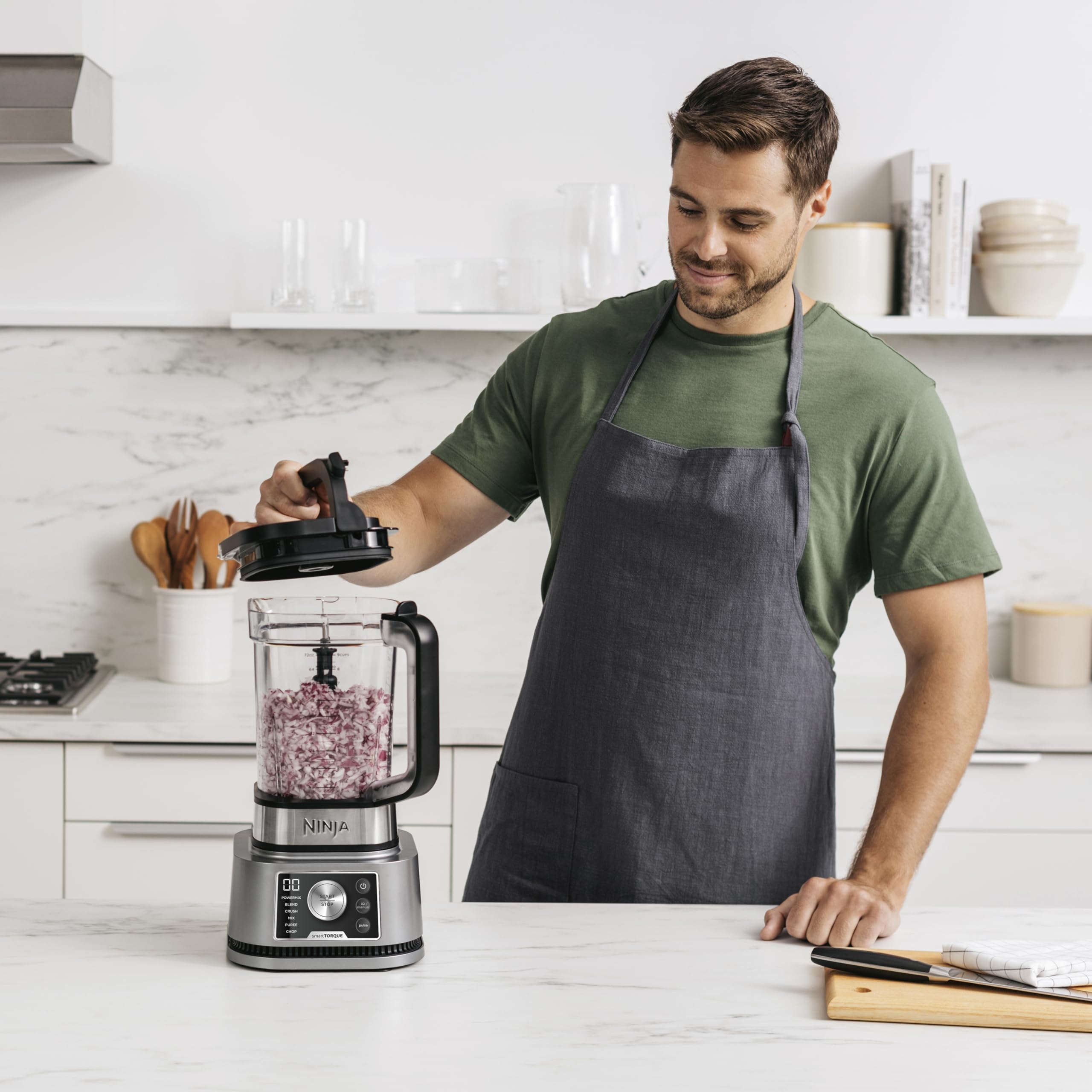 Ninja Foodi 3-in-1 Power Nutri Mixer, 2,1L Krug, 1200W, Smoothies & Aufstriche, Silber