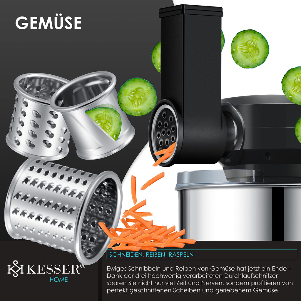 KESSER 3-in-1 Küchenmaschine, 5,5L, mit Fleischwolf & Entsafter, Pastaformen, Zubehör-Set