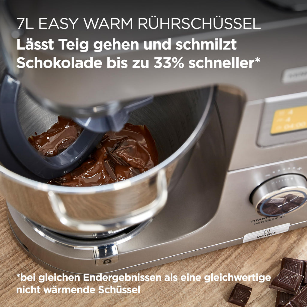 Kenwood Titanium Chef Patissier XL Küchenmaschine, 7L Schüssel mit Wärmefunktion, 1400W