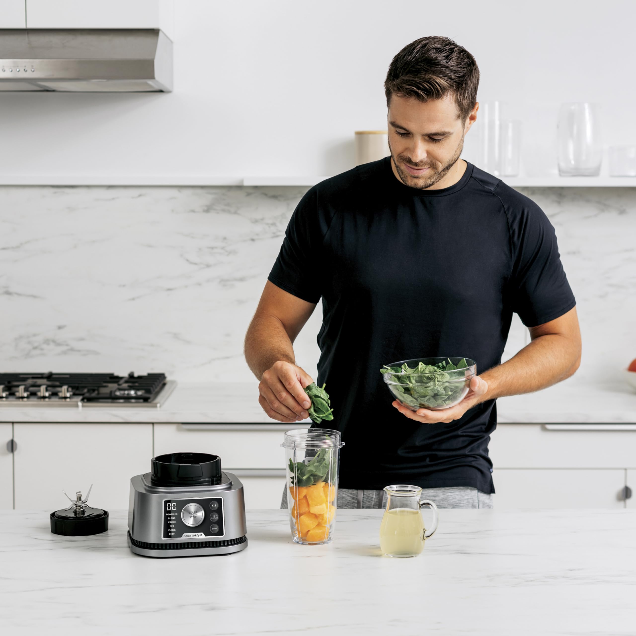 Ninja Foodi 3-in-1 Power Nutri Mixer, 2,1L Krug, 1200W, Smoothies & Aufstriche, Silber